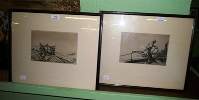 Lot 396 - Pair of Arthur Briscoe prints `The Wheel' and another published by 'The Studio Magazine'