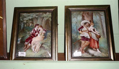 Lot 398 - Pair of Victorian crystoleums depicting lovers