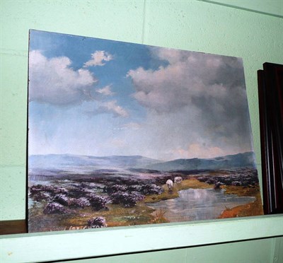 Lot 403 - L Creighton, oil on board, moorland scene