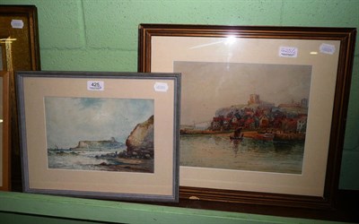 Lot 425 - Austin Smith, two views of Whitby and Scarborough, watercolours, both signed