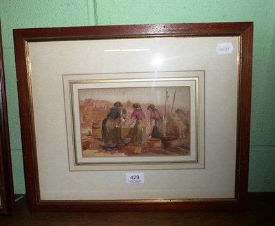 Lot 429 - Watercolour study of group of Whitby fisherwomen