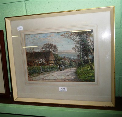 Lot 430 - E Styring, framed oil landscape with figures