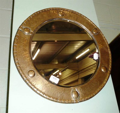 Lot 456 - Brass circular mirror