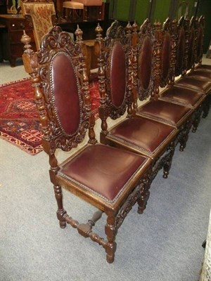 Lot 504 - Ten oak dining chairs