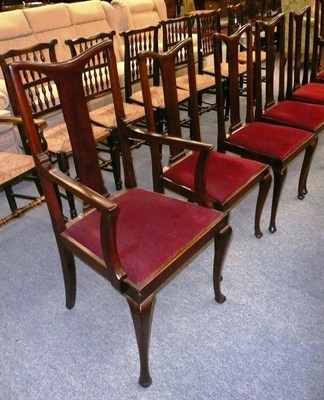 Lot 529 - Set of six mahogany dining chairs (4+2)