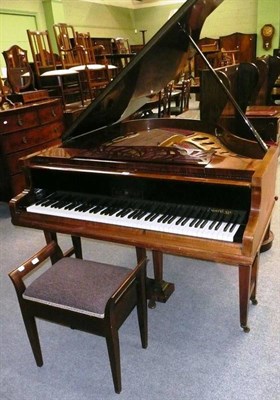 Lot 533 - Edwardian 4'6" baby grand, Ant. Petrof retailed by Samuel Hay, Glasgow, stamped 24391, with stool