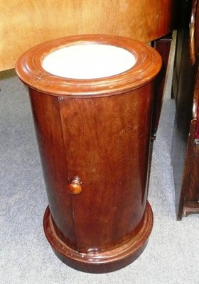 Lot 534 - A Victorian mahogany cylinder bedside cabinet with marble top