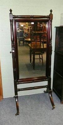 Lot 579 - Mahogany cheval mirror