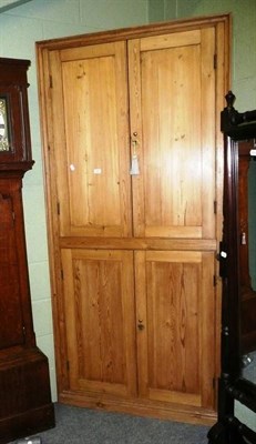 Lot 580 - A Victorian pine floor standing corner cupboard