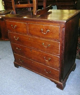 Lot 588 - A 19th century oak four height chest of drawers