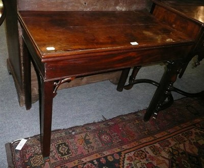 Lot 596 - 19th century mahogany fold over card table