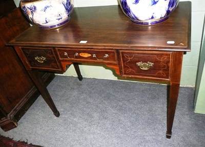 Lot 601 - 19th century inlaid walnut and mahogany side table