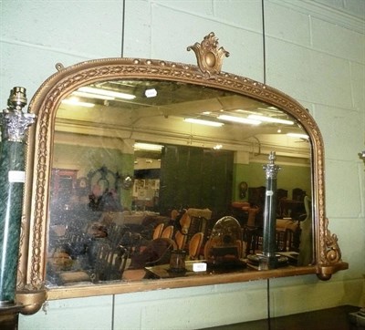 Lot 603 - Gilt framed overmantel mirror