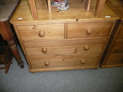 Lot 683 - A pine three height chest of drawers