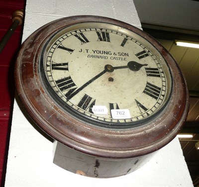 Lot 762 - Circular wall clock signed J T Young, Barnard Castle