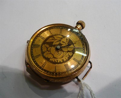 Lot 62 - A fob watch, case stamped '14k'