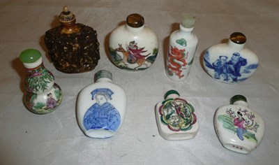 Lot 82 - Eight assorted 20th century snuff bottles