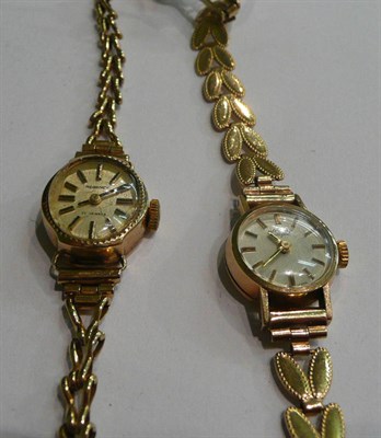 Lot 83 - Two lady's 9ct gold wristwatches