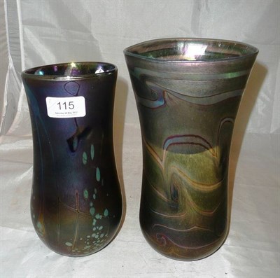 Lot 115 - Chris Necton (Neo Art Glass); two art glass vases, each with certificates