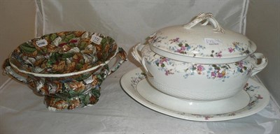 Lot 172 - A Haviland & Co. Limoges tureen and cover on base, Copeland bowl (a.f.)