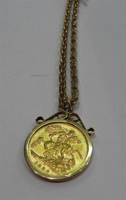 Lot 206 - An 1898 half sovereign mounted as a pendant, on a 9ct gold belcher chain