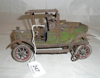 Lot 247 - A Carette type tinplate tourer (a.f.) early 20th century