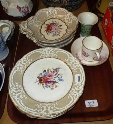 Lot 257 - Part English dessert service and a pink floral cup and saucer