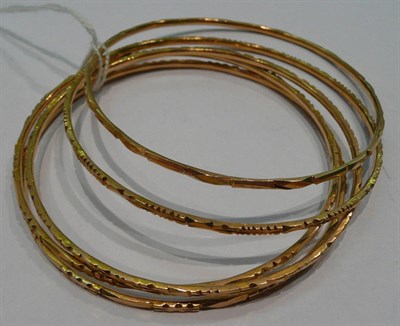 Lot 293 - Five patterned bangles