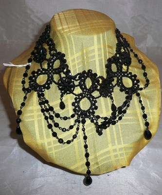 Lot 329 - A black Victorian necklace