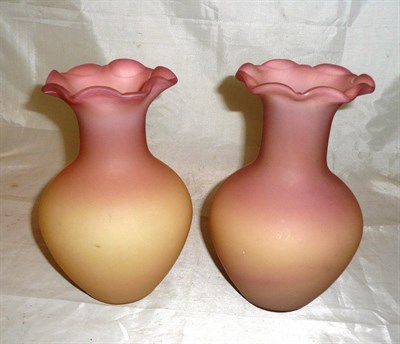 Lot 364 - A pair of Burmese style glass vases