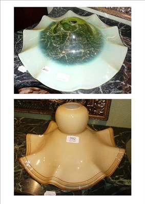 Lot 392 - Vaseline glass shade and another shade (2)