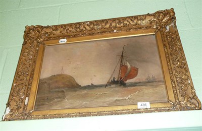 Lot 436 - 19th Century framed oil on canvas, shipping scene