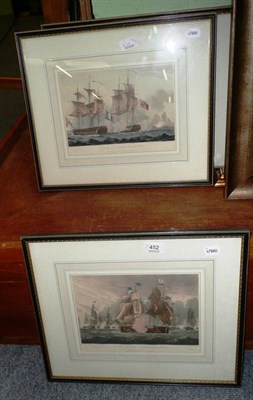 Lot 452 - A set of three small Naval engravings by J Jeakes, J Baily and T Sutherland after Thomas Whitcombe