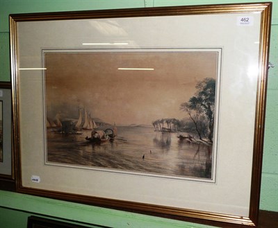 Lot 462 - A hand coloured print shipping scene