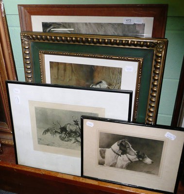 Lot 472 - Framed print of a dog after Fanny Moody and three other framed prints (4)