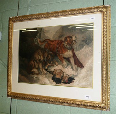 Lot 478 - Baxter print 'St Bernard Dogs in the St Bernard Pass'