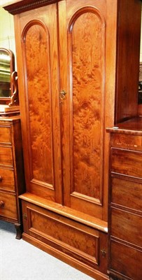 Lot 521 - Victorian pitch pine double wardrobe