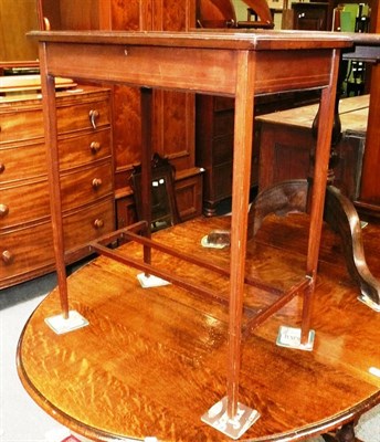 Lot 525 - An Edwardian mahogany, boxwood strung and satinwood banded glazed table display cabinet, 61cm...