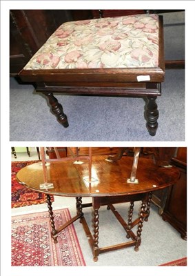 Lot 526 - Gateleg table and stool