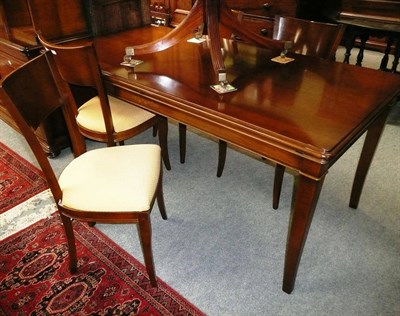 Lot 530 - Reproduction Le Fablier mahogany dining table, four dining chairs