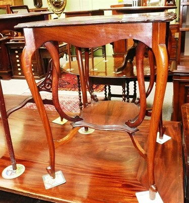 Lot 541 - A late Victorian rosewood occasional table with cabriole legs and undertier