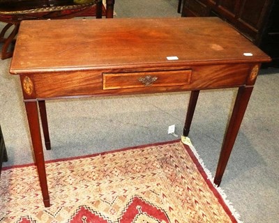 Lot 549 - A Georgian mahogany inlaid single drawer side table