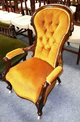 Lot 573 - Victorian mahogany nursing chair