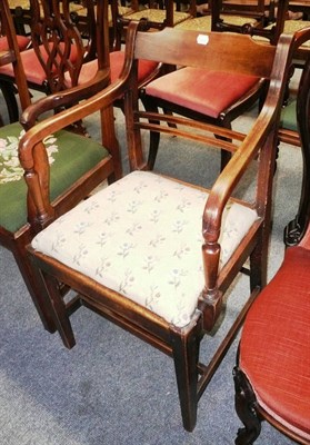 Lot 585 - A 19th century mahogany carver chair with floral woolwork seat