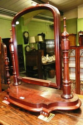 Lot 607 - Large Victorian mahogany toilet mirror