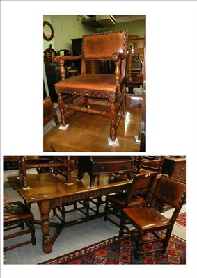 Lot 608 - Titchmarsh & Goodwin dining table and eight chairs