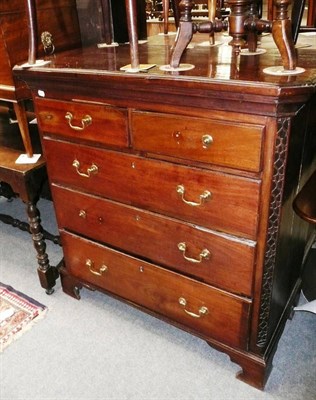 Lot 628 - A Georgian and later mahogany four height chest of drawers