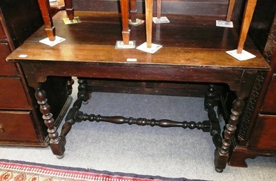 Lot 631 - Oak 17th century side table with barley twist leg detail