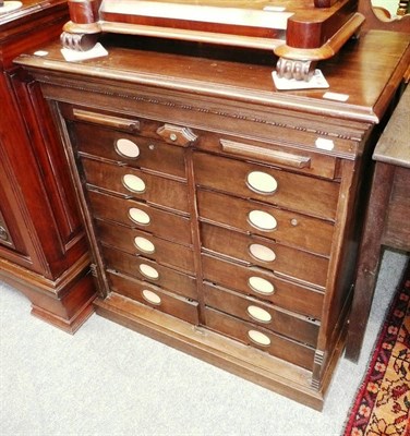 Lot 637 - A mahogany filing cabinet with tambour front