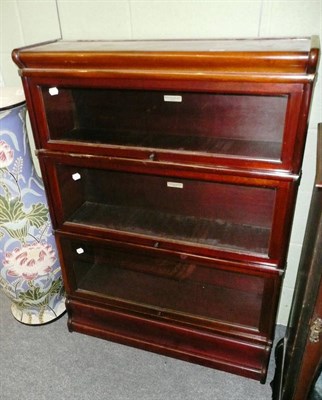 Lot 667 - A mahogany three height Globe Wernicke style bookcase